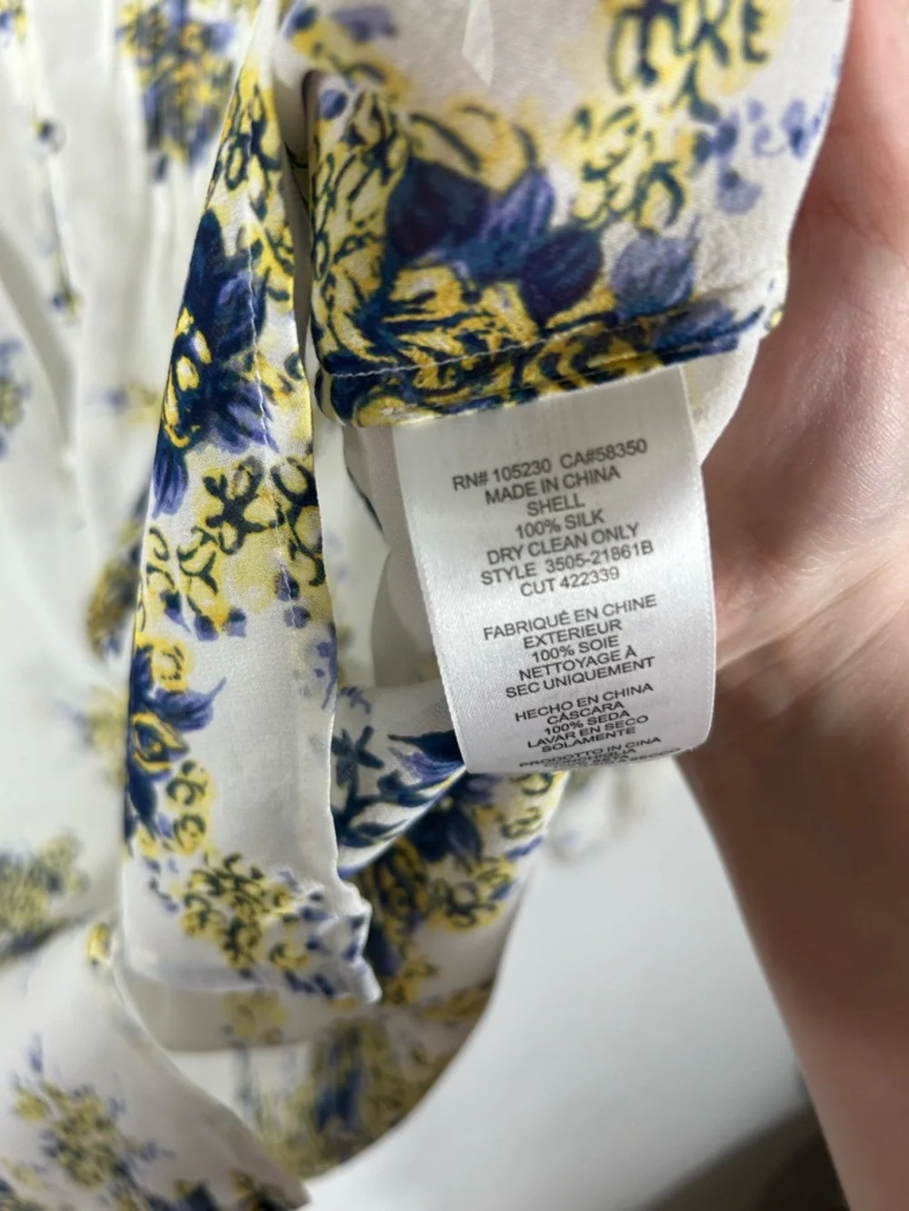Joie Floral Print Boho V-Neck Silk Blouse Size‎ XS